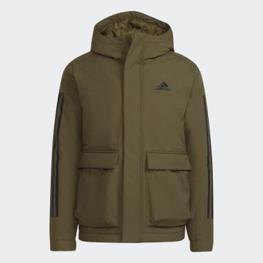 Casaco com Capuz 3-Stripes Utilitas (Unissexo) Verde Homem Sportswear