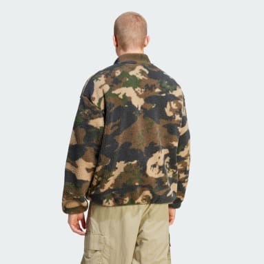 Men Originals Green Graphics Camo Reversible Fleece Jacket