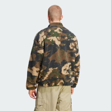 Veste molleton graphique réversible Camo vert Hommes Originals
