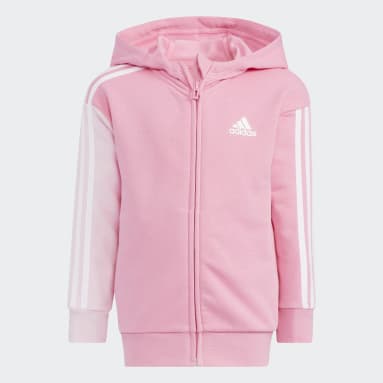 Kids Sportswear Pink 3-Stripes French Terry Set