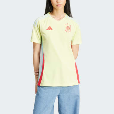 Camiseta segunda equipación España 24 Amarillo Mujer Fútbol