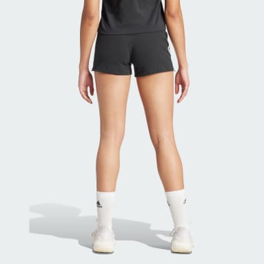 Women Lifestyle Black Essentials Slim 3-Stripes Shorts