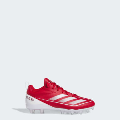 Adidas cleats red and white top