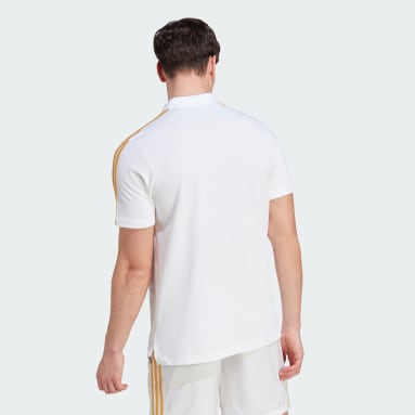 Polo con Cuello Real Madrid 3 Franjas Blanco Hombre Fútbol