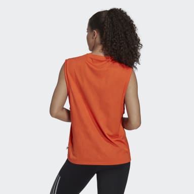 Women Running Orange Made To Be Remade Running Tank Top