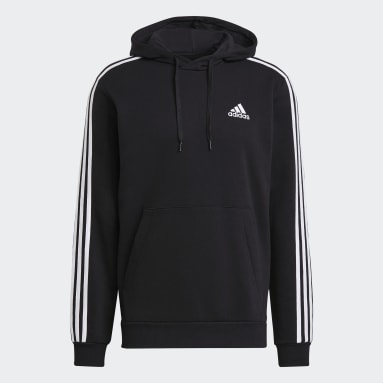 Camisola com Capuz Fleece 3-Stripes Essentials Preto Homem Sportswear