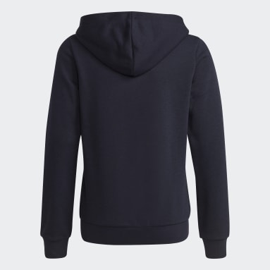 Polera con Capucha adidas Essentials Cierre Frontal Azul Niña Sportswear