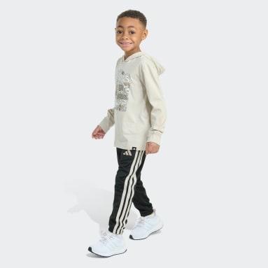 2-Piece Long Sleeve Hooded Graphic Cotton Tee & Jogger Set