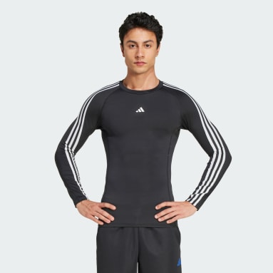 เสื้อยืดเทรนนิงแขนยาวรัดกล้ามเนื้อ Techfit 3-Stripes