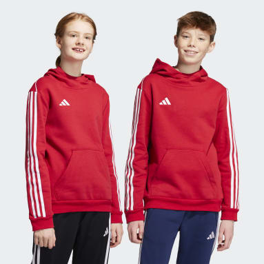Deti Futbal červená Mikina s kapucňou Tiro 23 League Sweat