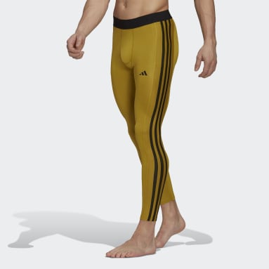 Men's Yoga Green Techfit 3-Stripes Training Long Tights