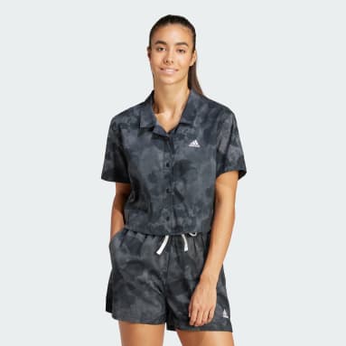 Camiseta Polo Corta Estampado Floral Tejida