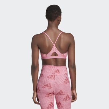 Sujetador adidas Aeroreact Training Light-Support Printed Rosa Mujer Gimnasio Y Entrenamiento