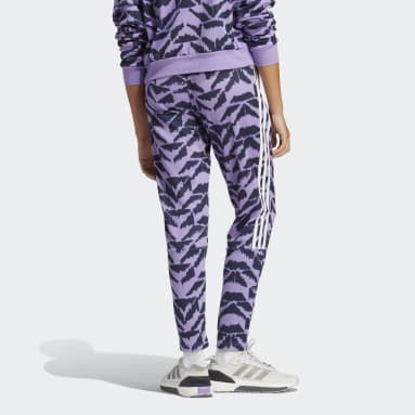 Vintage Black and Purple Adidas Track Pants