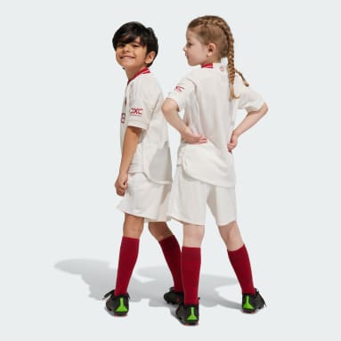 Kinder Fußball Manchester United 23/24 Mini-Ausweichausrüstung Weiß