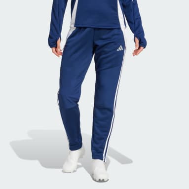 Adidas blue joggers womens sales