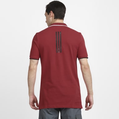 Men Training Red ESSENTIALS CORE POLO TEE