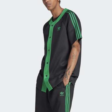 adidas Originals Baseball Jersey in Black for Men