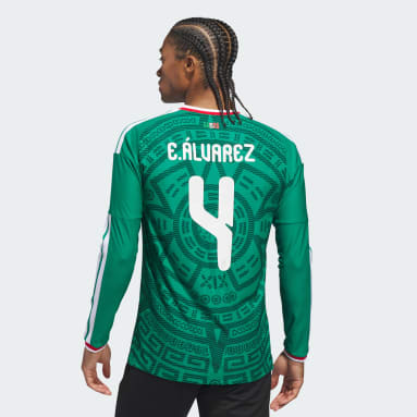Mexico 26 Home Alvarez Authentic Long Sleeve Jersey