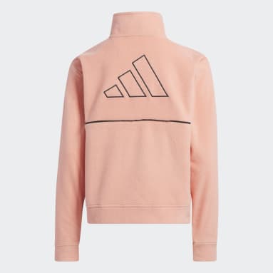 Girls Golf Röd Quarter-Zip Fleece Jacka Barn