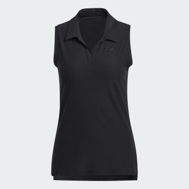 Women's Golf Black Go-To Primegreen Sleeveless Polo Shirt