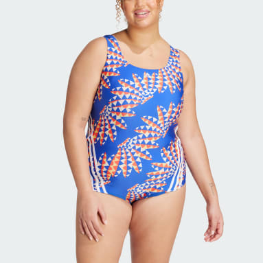 Ženy Sportswear modrá Plavky FARM Rio 3-Stripes CLX (plus size)