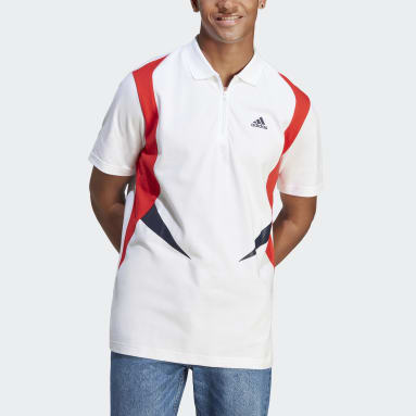 Mænd Sportswear Hvid Colorblock Polo T-shirt