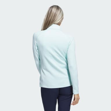W 1/4 ZIP KNT L Turquesa Mujer Golf