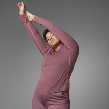 T-shirt à manches longues de yoga Authentic Balance Bordeaux Femmes Yoga