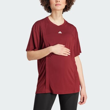 Frauen Fitness & Training AEROREADY Train Essentials Still-T-Shirt – Umstandsmode Weinrot