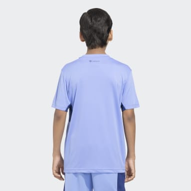 Girls Training Blue ADIDAS 3 STRIPES GRAPHIC TEE    