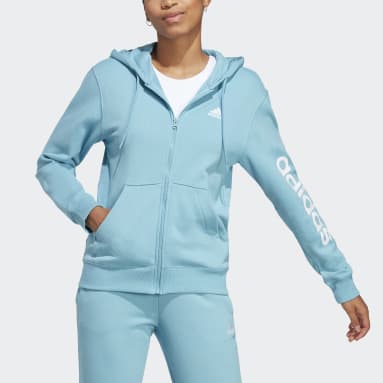 Chaqueta con capucha Essentials Linear French Terry Azul Mujer Sportswear