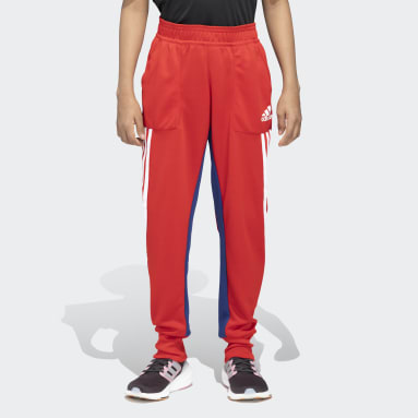 Girls Training Red FUTURE ICONS 3-STRIPES PANTS