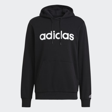 Sudadera Essentials French Terry Linear Logo Negro Hombre Sportswear
