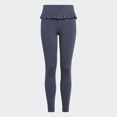 Leggings 7/8 com Cintura Subida AEROREADY para Ioga Azul Raparigas Sportswear