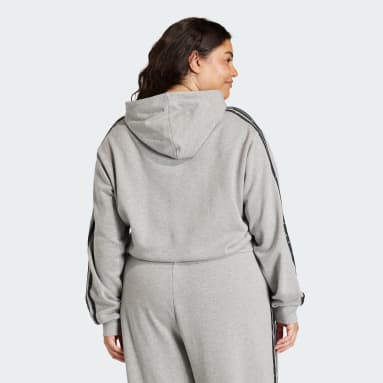 adidas Crop Full-Zip Loungewear Hoodie - Grey | Women's Lifestyle | adidas  US