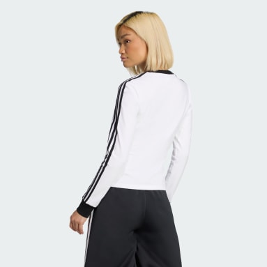 3-스트라이프 롱 슬리브 슬림 핏 티셔츠