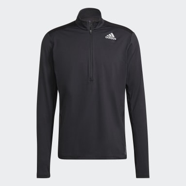 Camiseta de manga larga adidas Own The Run 1/2 Zip Negro Hombre Cross Training