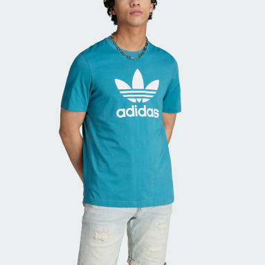 ผู้ชาย Originals สีเทอร์คอยส์ เสื้อยืด Adicolor Classics Trefoil