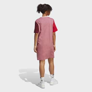 Frauen Sportswear Essentials 3-Streifen Single Jersey Boyfriend T-Shirt-Kleid Rosa