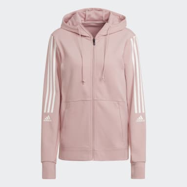 Buy ADIDAS Pink Solid Round Neck Polyester Womens Sports Jacket