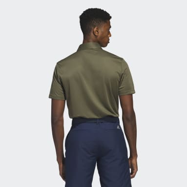 Men Golf Green Chest-Print Golf Polo Shirt