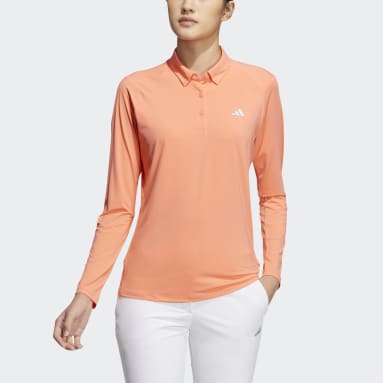Women Golf Orange 에어로레디 라이트웨이트 긴팔 폴로 셔츠