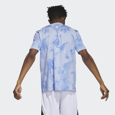Men Basketball Blue Worldwide Hoops Basketball Graphic Tee