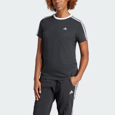 Camiseta Essentials 3 bandas Negro Mujer Sportswear