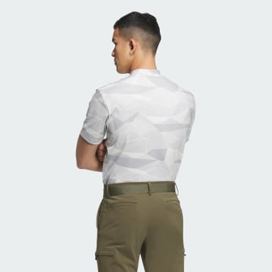 Men Golf Grey AEROREADY Allover Print Short Sleeve Mock Neck Shirt