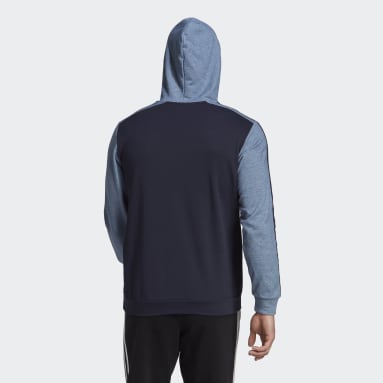 Sweat-shirt à capuche molleton chiné Essentials Bleu Hommes Sportswear