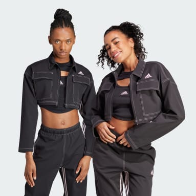 Jaqueta Cropped Dance 3-Stripes Preto Mulher Sportswear