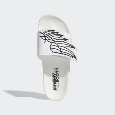 Jeremy Scott Monogram adilette Wings Slides Bialy