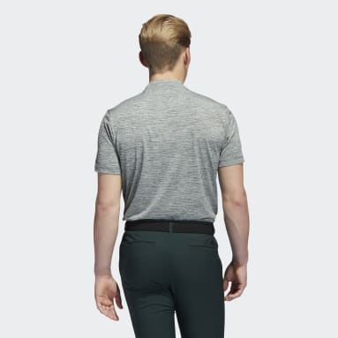 Men Golf Green Textured Stripe Polo Shirt